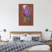 薄紫焼きローラーバード鉛筆スケッチ キャンバスプリント (インサイチュ (寝室))