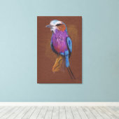 薄紫焼きローラーバード鉛筆スケッチ キャンバスプリント (インサイチュ (ウッドフロア))