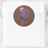 薄紫焼き鳥イラストレーション動物nat ラウンドシール (バッグ)