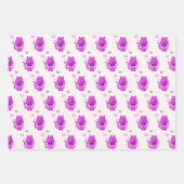 薄紫猫模様 ラッピングペーパーシート (正面)