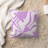 薄紫白対角抽象芸術音波模様 クッション (ブランケット)