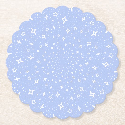 薄紫白星宇宙天文学 ペーパーコースター (正面)