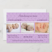 薄紫真珠双生児の発表 案内状 (正面)