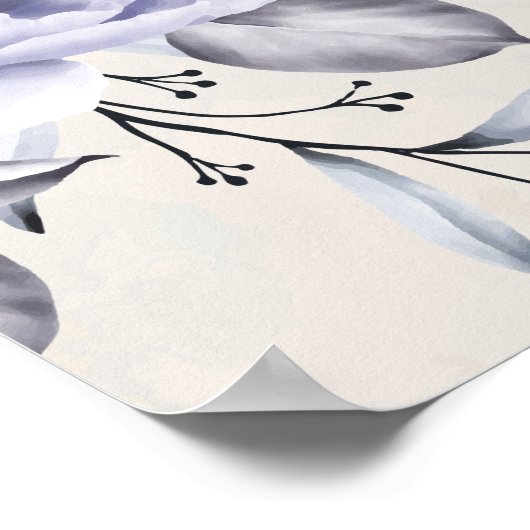 薄紫素朴とアラバスターピーニーフローラ記念碑 ポスター (角)