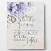 薄紫素朴とアラバスターピーニーフローラ フォトプラーク (正面)