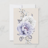 薄紫素朴とアラバスター牡丹フローラ結婚ズ 招待状 (裏面)