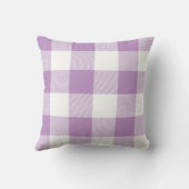 薄紫素朴とホワイトバッファローチェックのプレイド クッション (裏面)