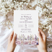 薄紫素朴とマウーブフローラ結婚式招待状 招待状