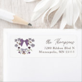 薄紫素朴の弓と花 ラベル (インサイチュ)