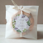 薄紫素朴サンキュー結婚式の引き出物シール ラウンドシール