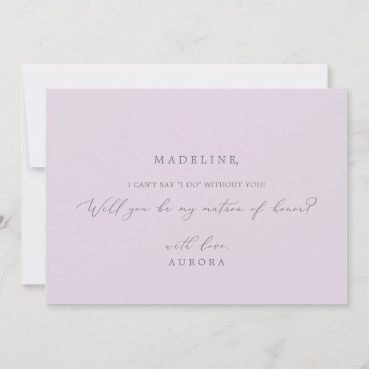 薄紫素朴名案カード 招待状 (裏面)