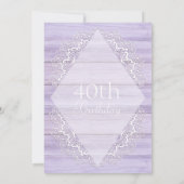 薄紫素朴木目及びレース誕生日 招待状 (裏面)
