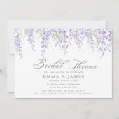 薄紫素朴水平ブライダルシャワー招待 招待状 (正面)