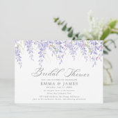 薄紫素朴水平ブライダルシャワー招待 招待状 (スタンド正面)