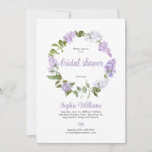 薄紫素朴花花花婚式シャワー招待状 招待状 (正面)