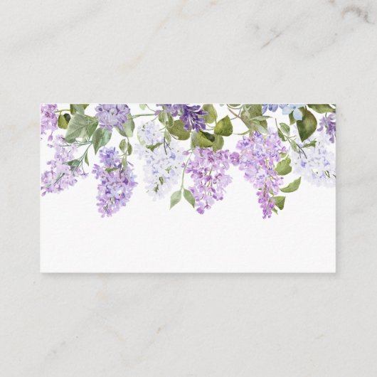 薄紫素朴花赤ちゃんシャワーおむつラッフル エンクロージャーカード (裏面)