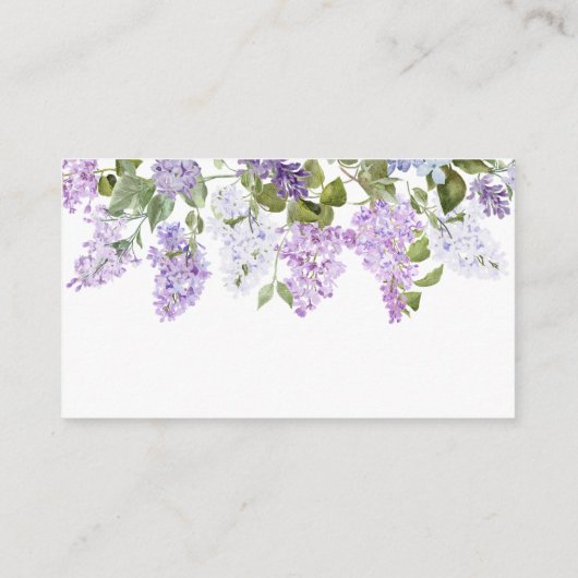 薄紫素朴花赤ちゃんシャワーベビー本 エンクロージャーカード (裏面)