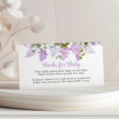 薄紫素朴花赤ちゃんシャワーベビー本 エンクロージャーカード