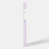 薄紫紫とベージュ五ストライプ色 iPhoneケース (左側面)
