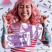 薄紫紫とモダン白シックとイニシャル 名刺