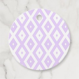 薄紫紫と白のダイヤモンドパターン フェイバータグ