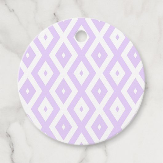 薄紫紫と白のダイヤモンドパターン フェイバータグ (正面)