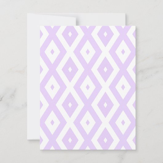 薄紫紫と白のダイヤモンドパターン 出欠カード (正面)