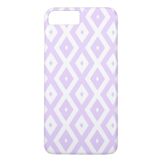 薄紫紫と白のダイヤモンドパターン Case-Mate iPhoneケース (裏面)