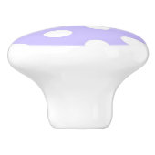 薄紫紫と白の水玉模様パターン セラミックノブ (側面)