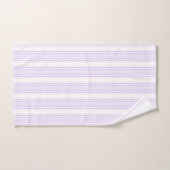 薄紫紫と白の5つのパタストライプーン バスタオルセット (ハンドタオル)