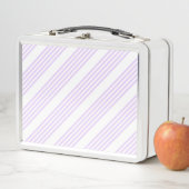 薄紫紫と白の5つのパタストライプーン メタルランチボックス (インサイチュ)