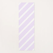 薄紫紫と白の5つのパタストライプーン ヨガマット (正面)