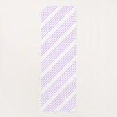 薄紫紫と白の5つのパタストライプーン ヨガマット (裏面)