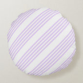 薄紫紫と白の5つのパタストライプーン ラウンドクッション (裏面)