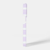 薄紫紫と白の5つのパタストライプーン iPhoneケース (右側面)