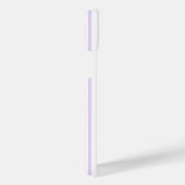 薄紫紫と白の5つのパタストライプーン iPhoneケース (右側面)