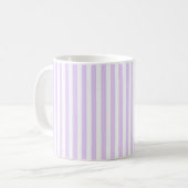 薄紫紫と白ストライプ菓子 コーヒーマグカップ (正面左)