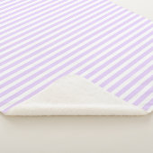薄紫紫と白ストライプ菓子 シェルパブランケット (3/4)