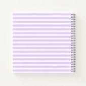 薄紫紫と白ストライプ菓子 ノートブック (裏面)
