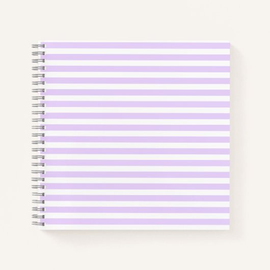 薄紫紫と白ストライプ菓子 ノートブック (正面)
