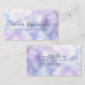 薄紫紫と青の《写真》ぼけ味大理石 名刺 (正面/裏面)