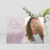 薄紫紫のグリッターエレガント写真の誕生日ブランチ (スタンド正面)