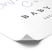 薄紫紫のフローラの赤ちゃんシャワー歓迎サイン ポスター (角)