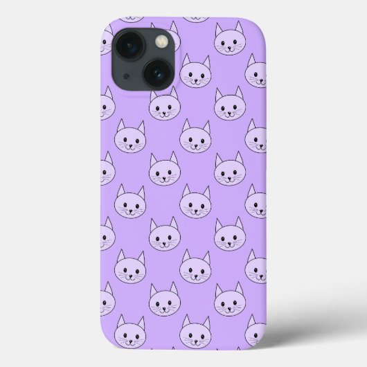 薄紫紫の猫のパターン。 Case-Mate iPhoneケース (裏面)