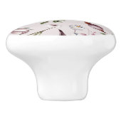 薄紫紫の芽離れの水彩花のパターン セラミックノブ (側面)