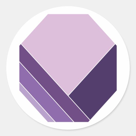 薄紫紫エレガントのVeeホームパターン ラウンドシール (正面)