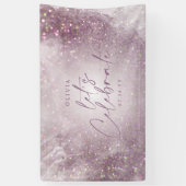 薄紫紫グリッターエレガント誕生日バユニークーネ 横断幕 (縦)