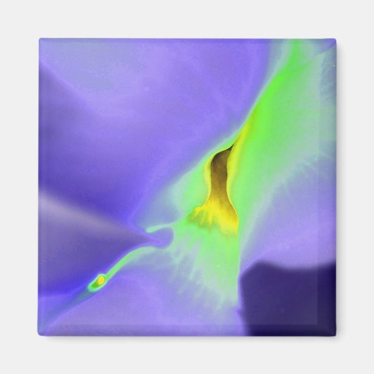 薄紫紫ネオン緑フローラデザイン磁石 マグネット (正面)