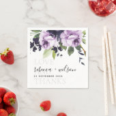 薄紫紫バラフローラ愛と感謝してい結婚の スタンダードカクテルナプキン (インサイチュ)