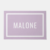 薄紫紫パーソナライズされたのファミリ名の形式 ドアマット (正面)